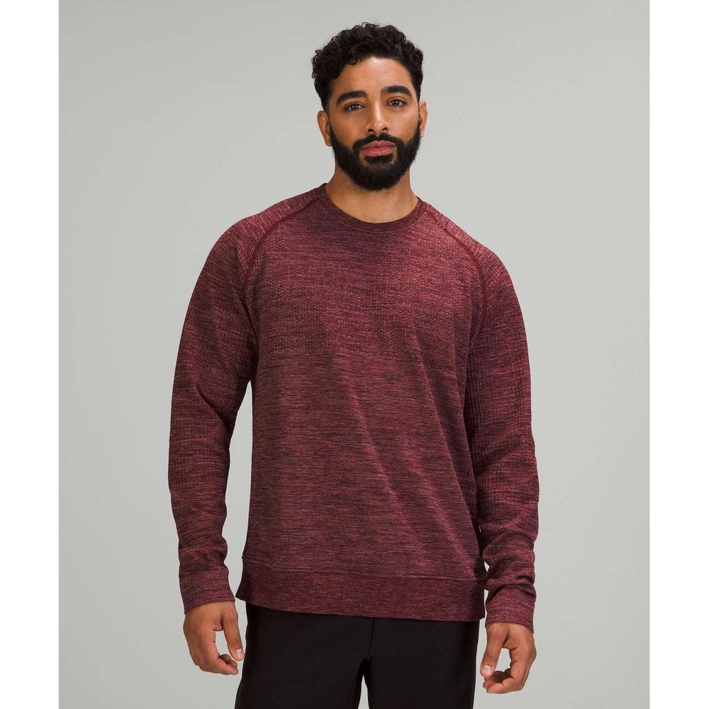 Lululemon Engineered Warmth Long Sleeve Crew Mens XL Maroon Performance Stretch